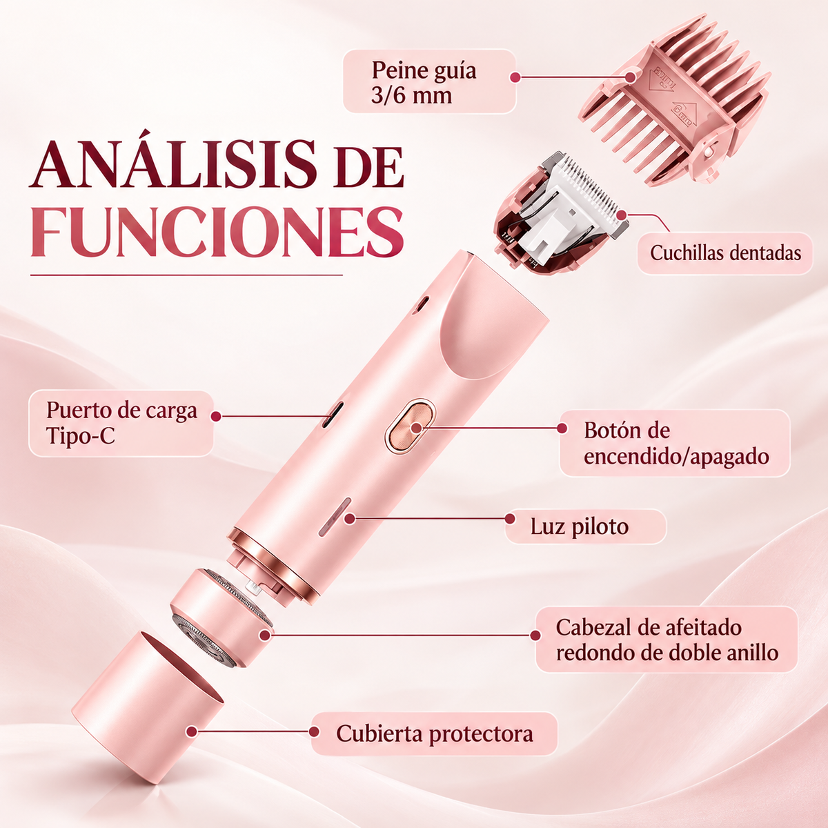 Depiladora femenina 2 en 1