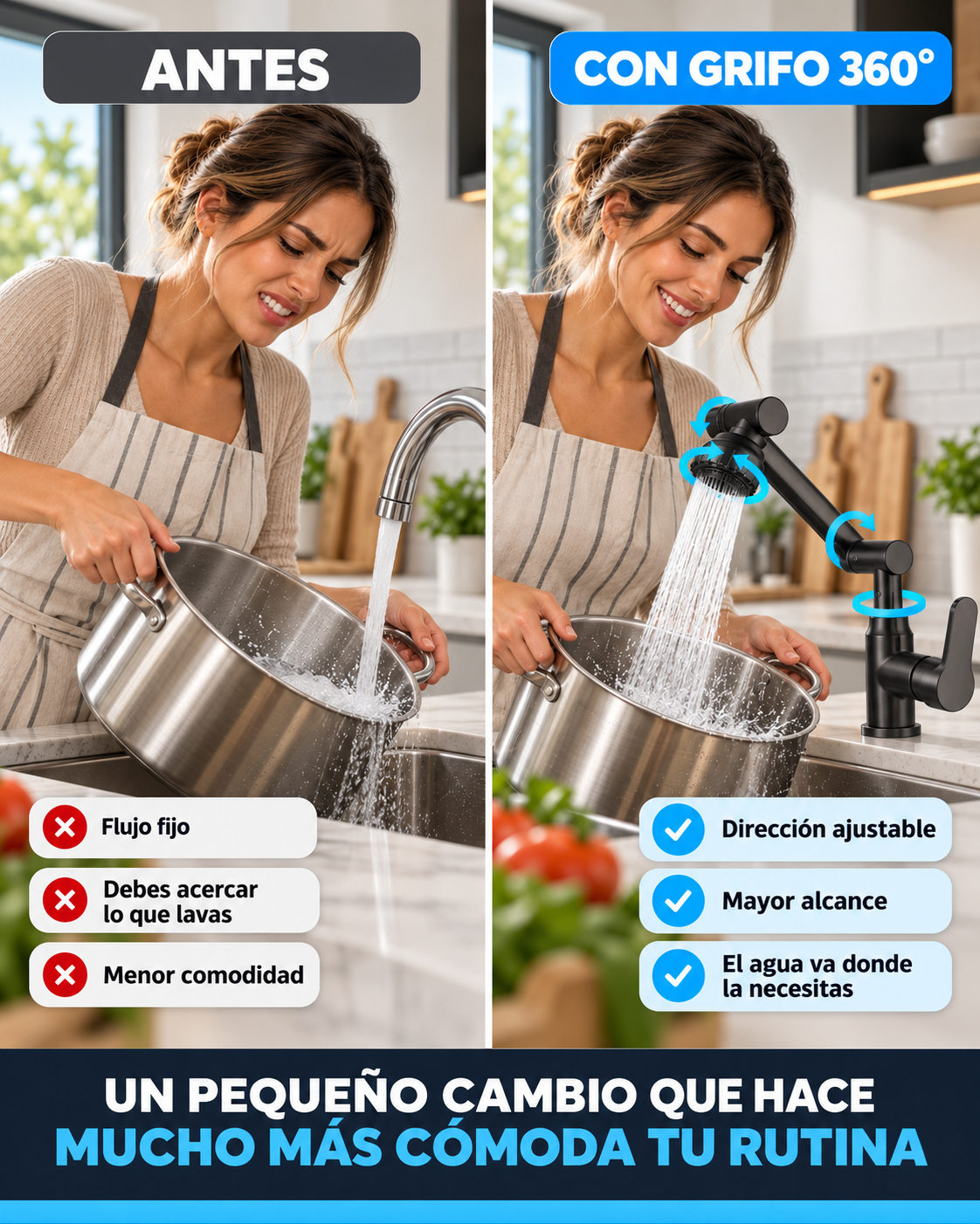 LLAVE MONOMANDO 360° DE COCINA
