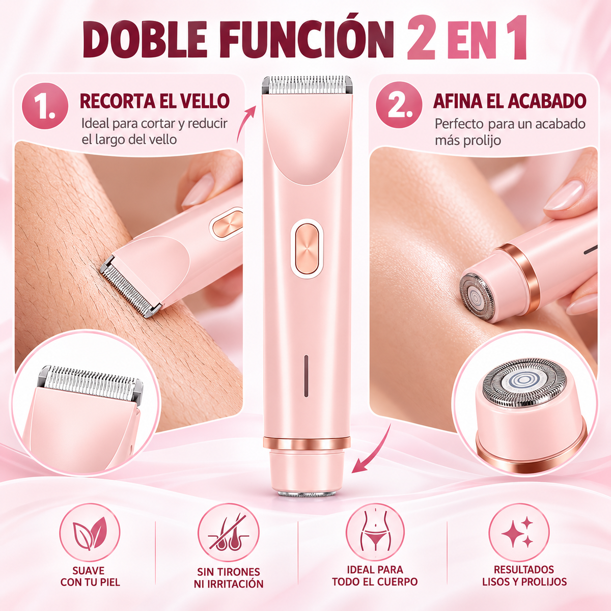 Depiladora femenina 2 en 1