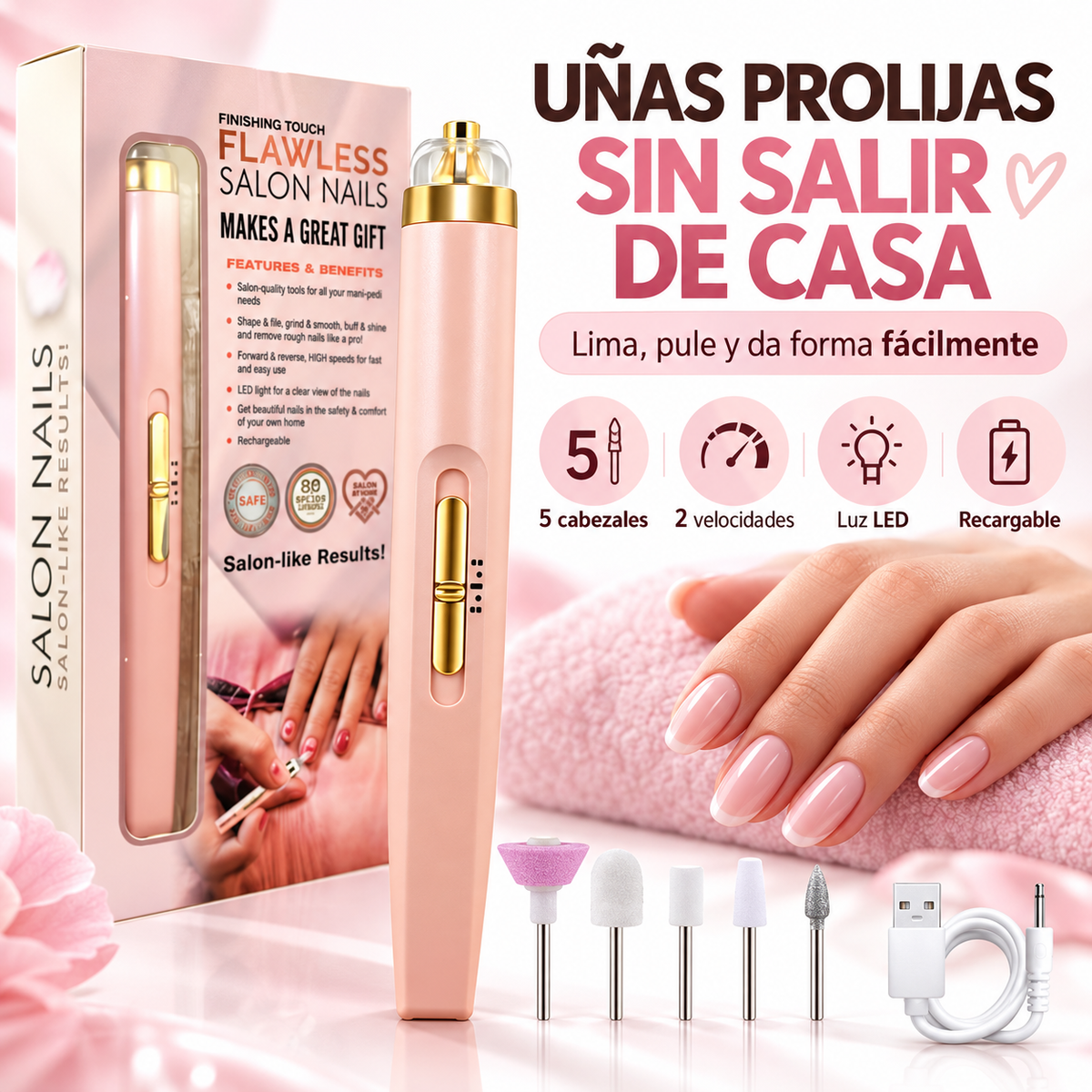 DRILL DE UÑA RECARGABLE